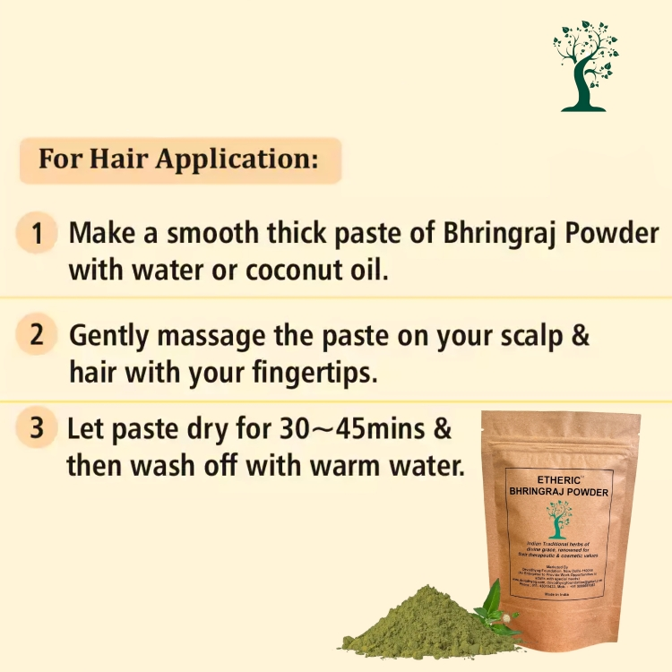 Etheric Bhringraj Powder – Herbal Hair Growth & Hair Care Treatment