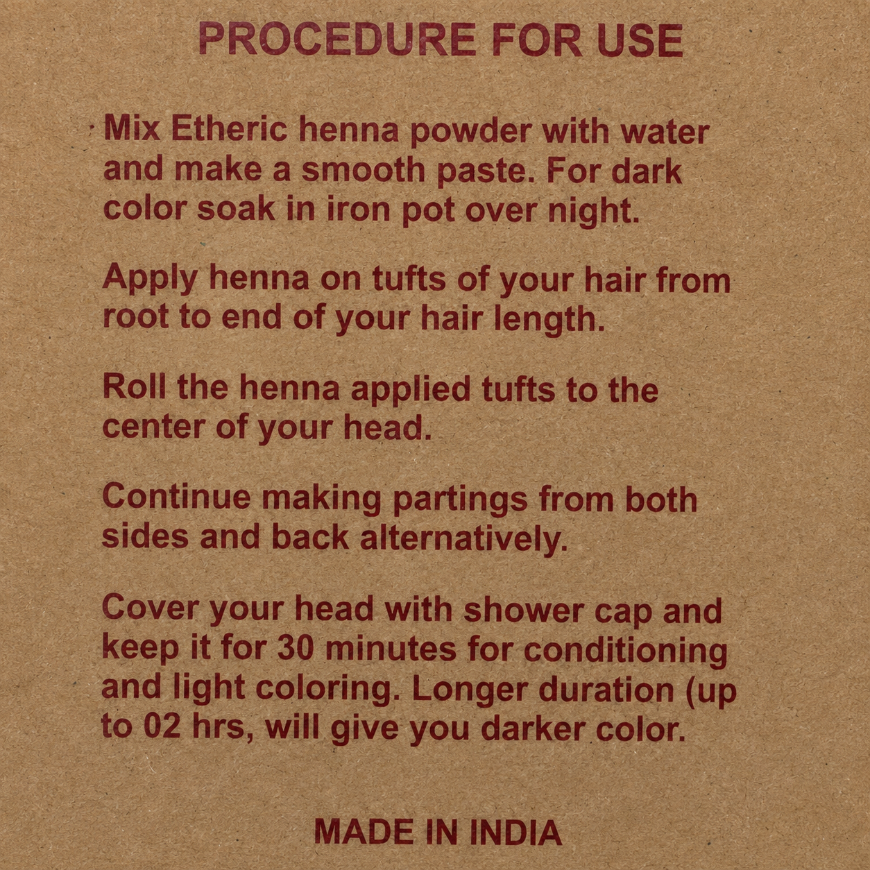 Etheric Organic Herbal Henna Powder – Natural Hair Color & Conditioning Treatment