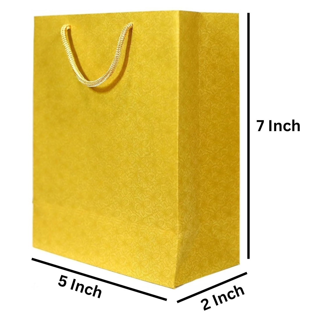 Etheric Handmade Paper Bags (Pack of 5) for Thankyou gift, wedding, birthday, corporate gifting, all occasion gift bag (size 7x5x2 in)