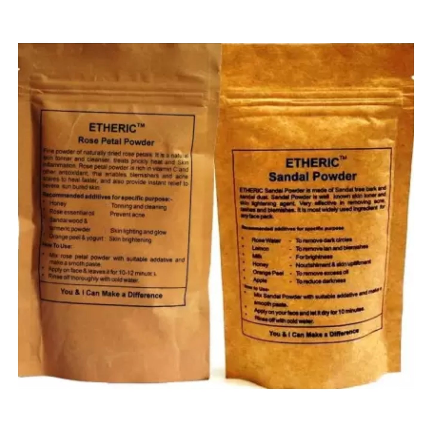 Etheric Sandal & Rose Petal Combo – Herbal Face Pack for Glowing Skin