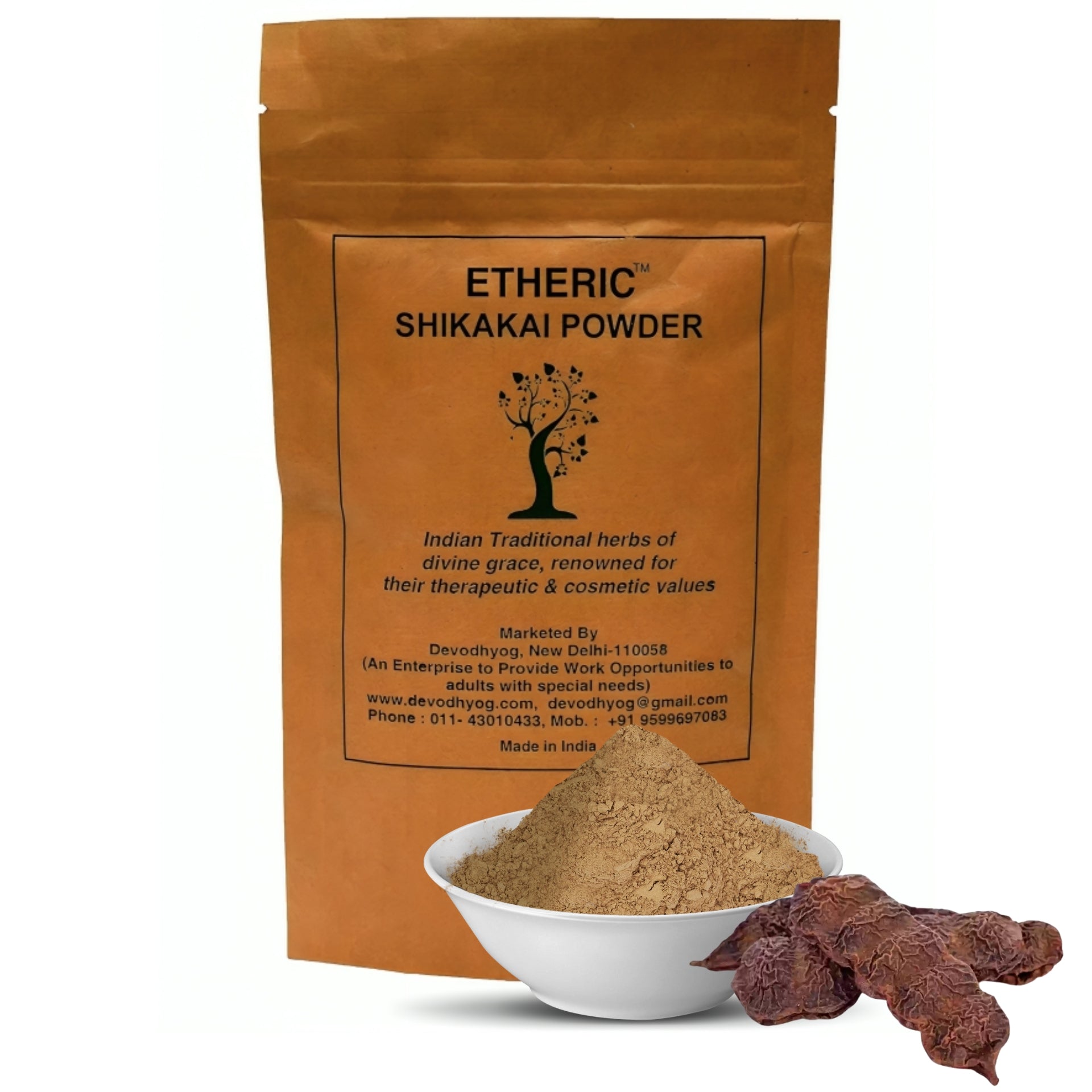 Etheric Shikakai Powder (Natural Hair Cleanser For Deep Cleansing and soft hairs) 150 Grams