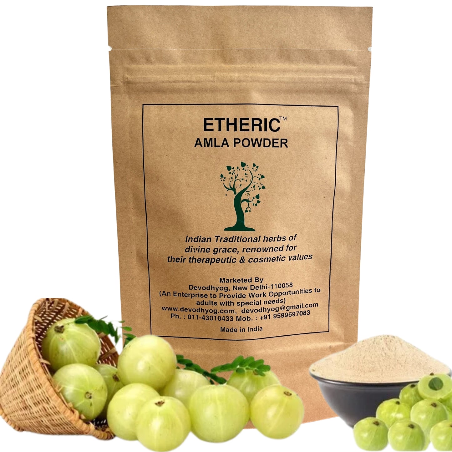 Etheric Amla Powder – Herbal Hair Growth & Hair Strengthening Treatment