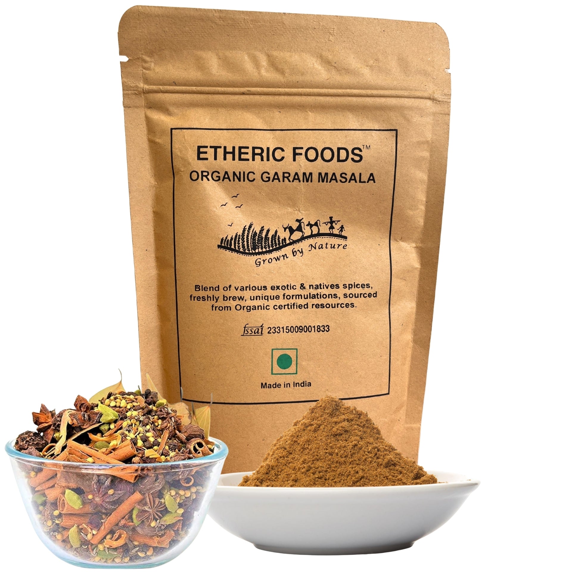 Etheric Foods Garam Masala (100 gm) 09+ Natural Spices Blend | Freshly Ground and Packed | 100% Pure and Natural |