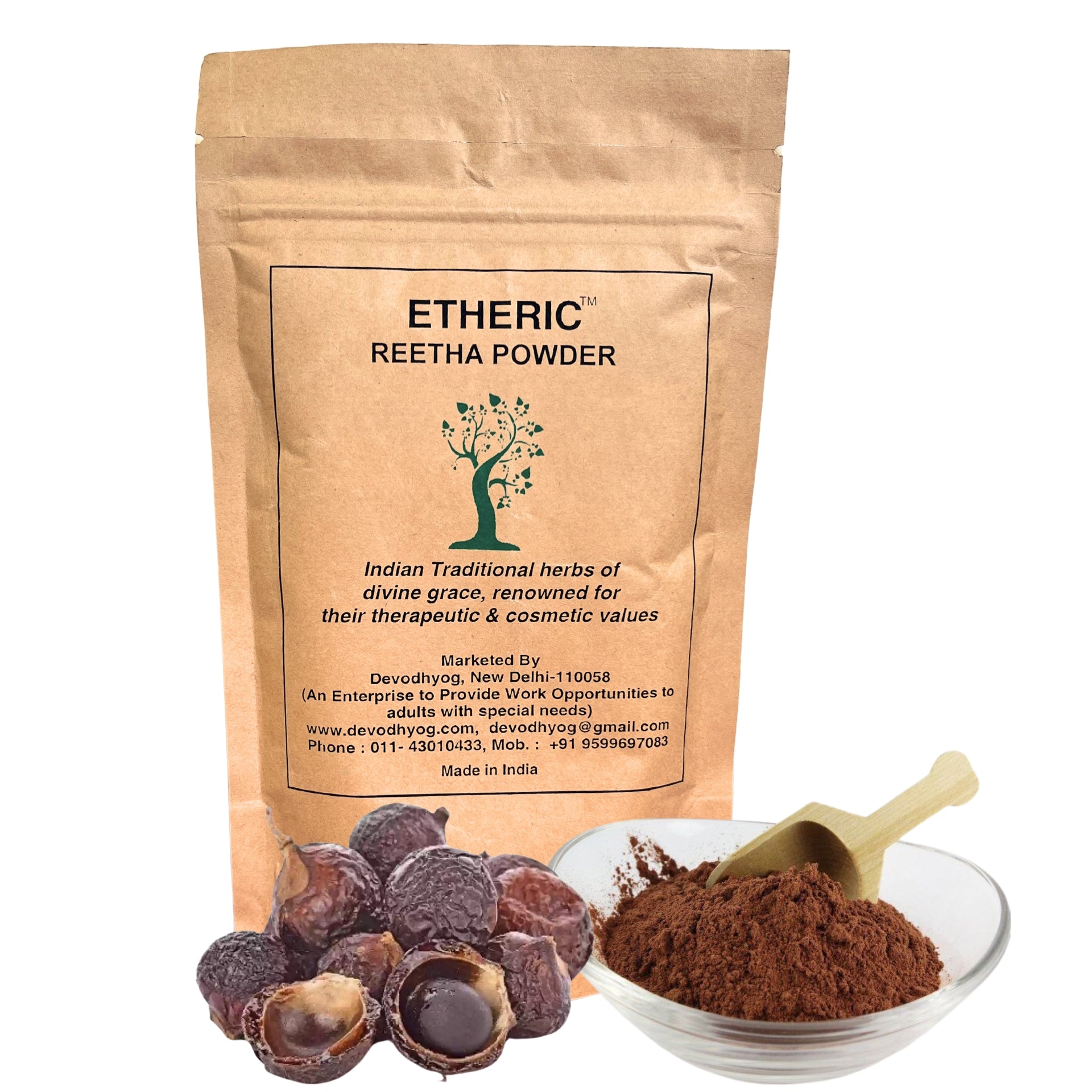 Etheric Reetha (Soap Nut) Areetha Powder For Hair Strengthing & Hair Growth  (150 gms)