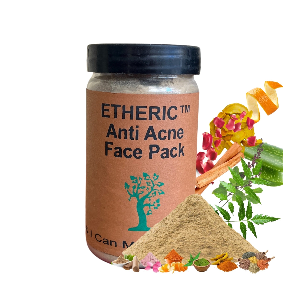 ETHERIC Anti Acne Face Pack - 100 gms (Natural Chemical Free) for Skin fair & Smoothening