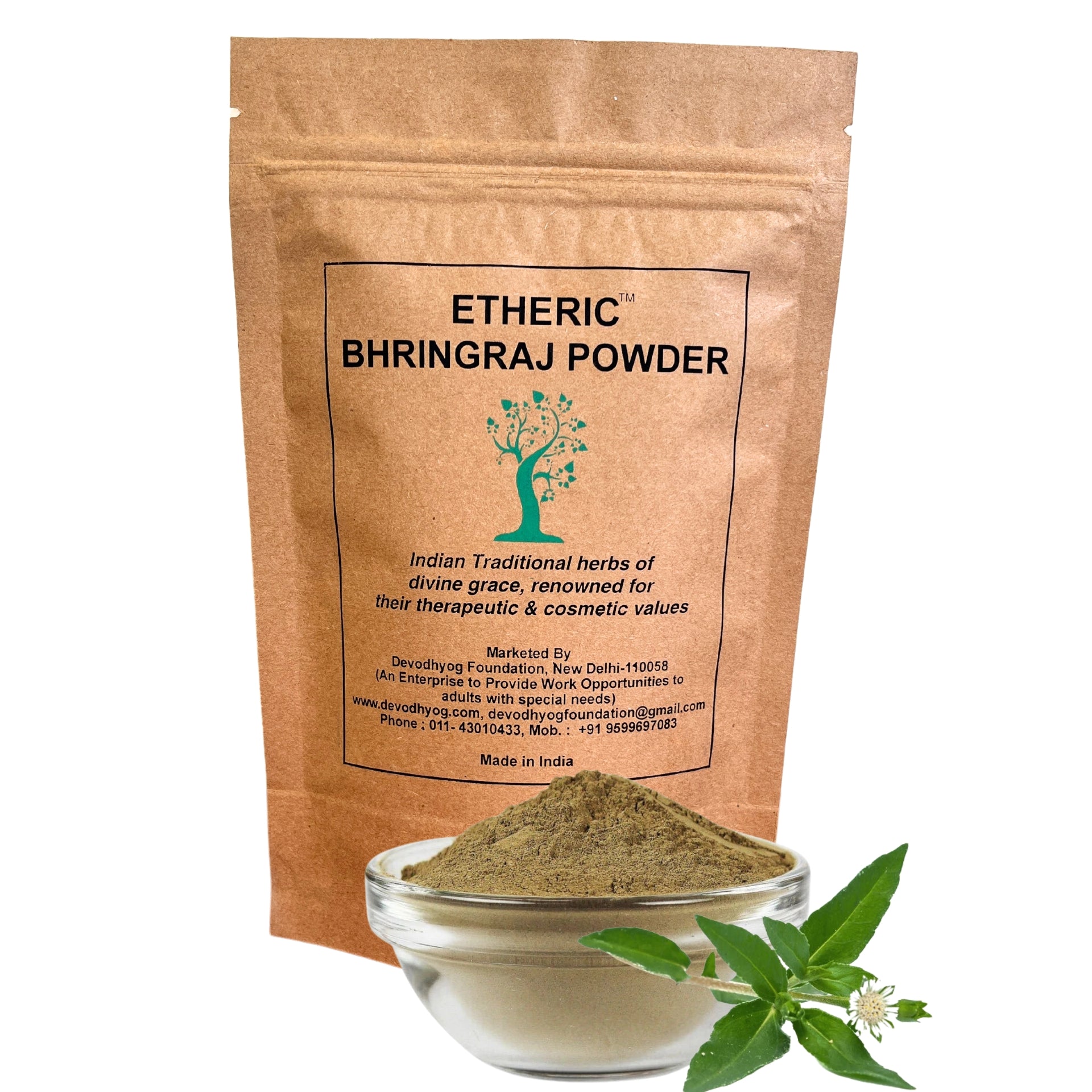 Etheric Bhringraj Powder for Hair Growth & Treatment (150 Grams)