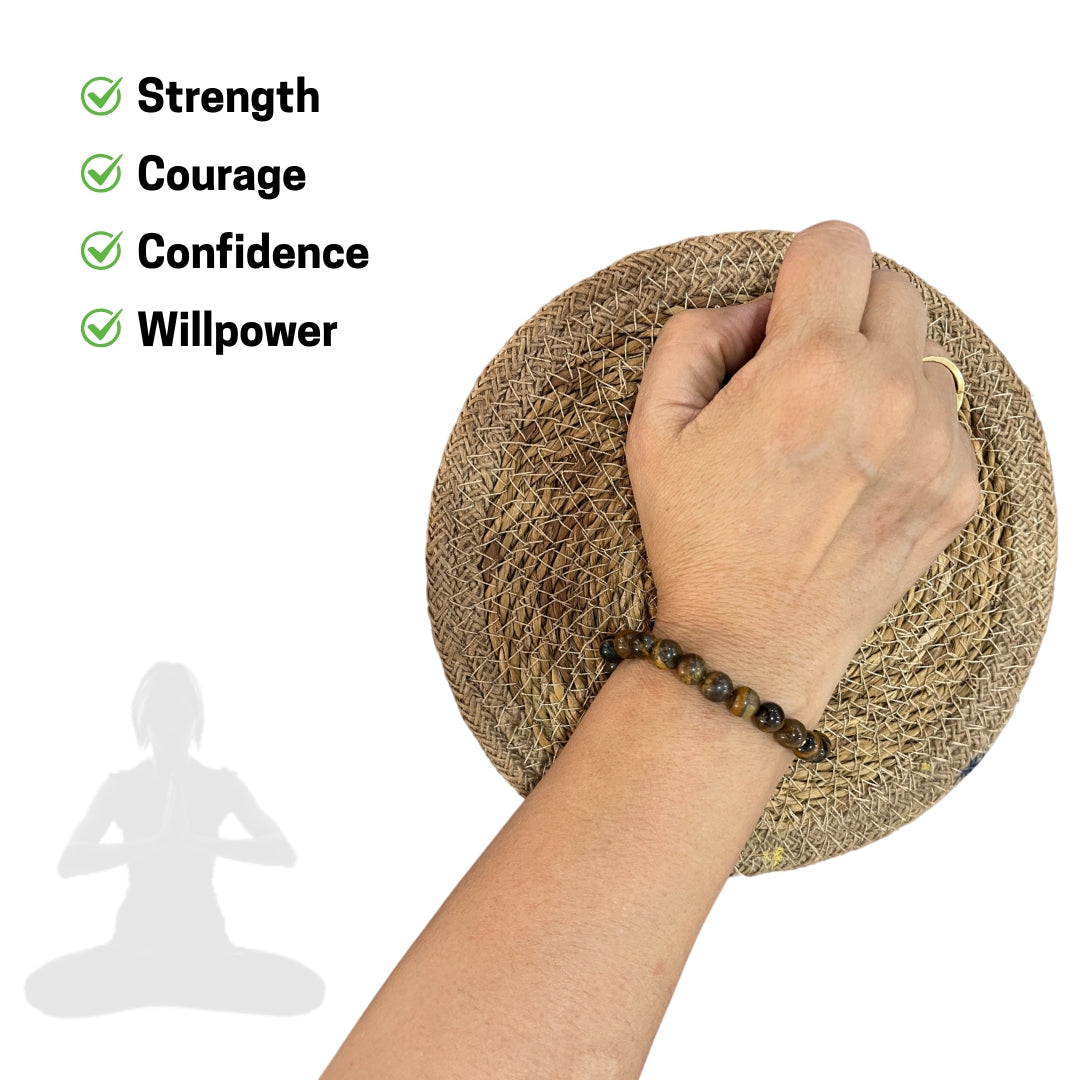 Etheric Jewels Healing Tiger's Eye Bracelet for Strength , Courage, Good Luck and Protaction (Free Shipping)
