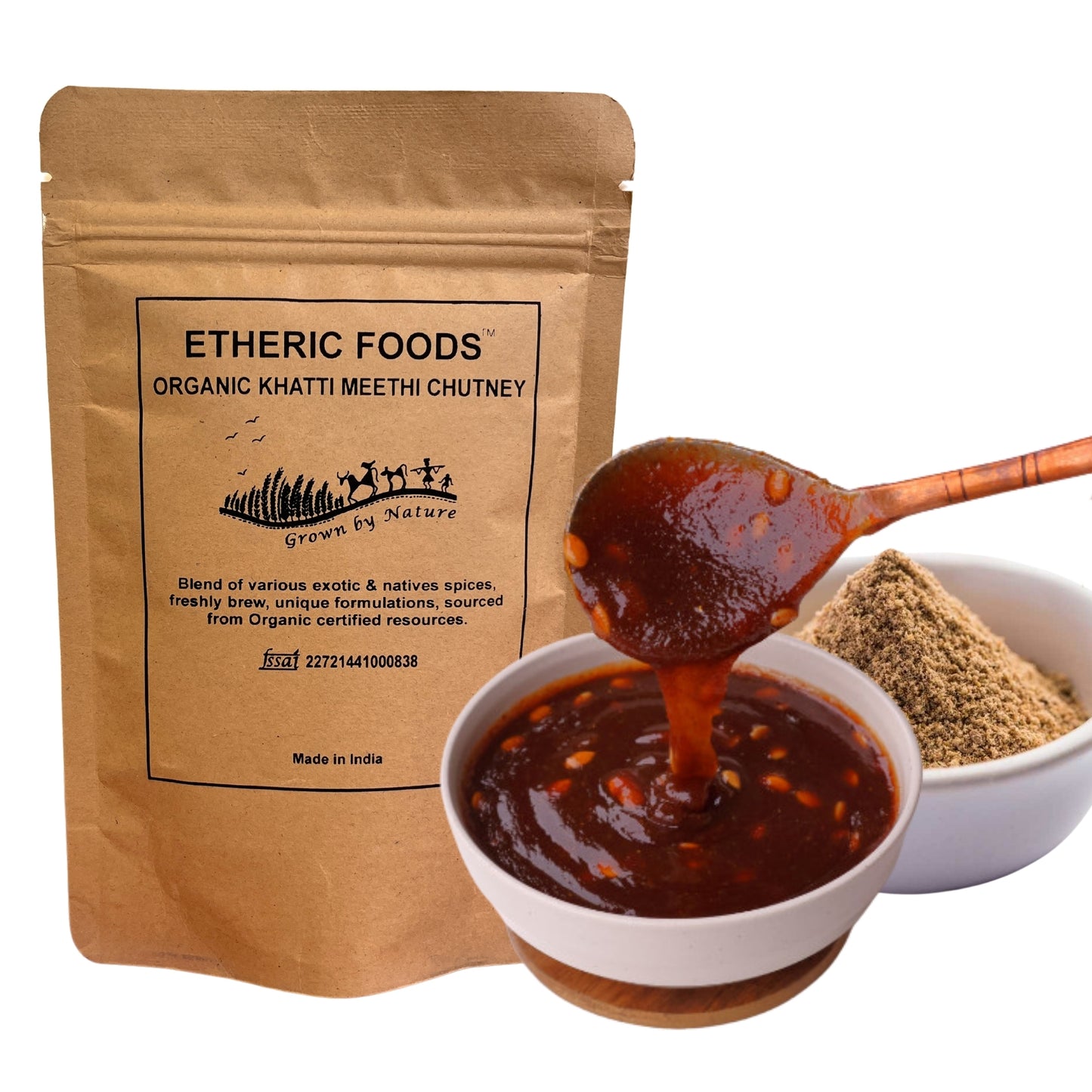 Etheric Foods Khatti Meethi Sonth Chutney Powder – Instant Old Delhi Style Chaat Chutney
