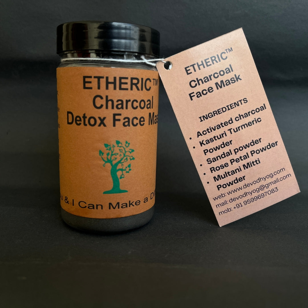 Etheric Charcoal Detox Face Mask for Detoxification, Anti ageing, Treats Acne & Removes Blackheads (Wt. 100 gm) Free Shipping