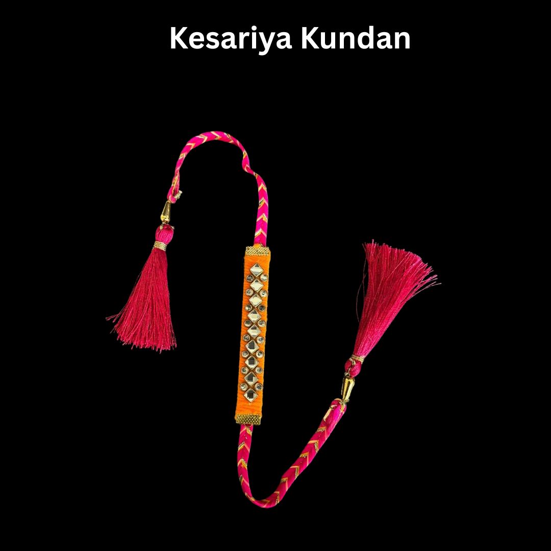 Etheric Kundan, Meena, Pearl, Crystal, Gemstone Handmade Design Rakhi (Option To Ship Directly)