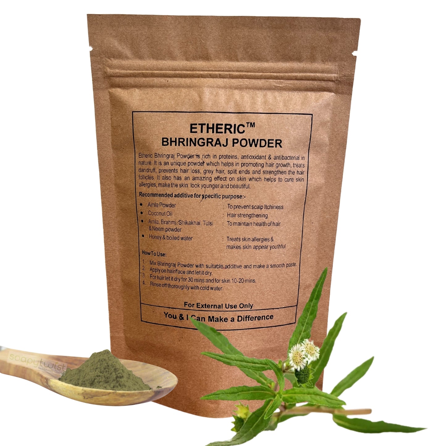 Etheric Bhringraj Powder – Herbal Hair Growth & Hair Care Treatment