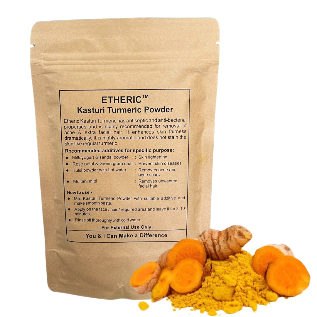 Etheric Kasturi Turmeric Powder – Natural Skin Brightening & Acne Care Treatment