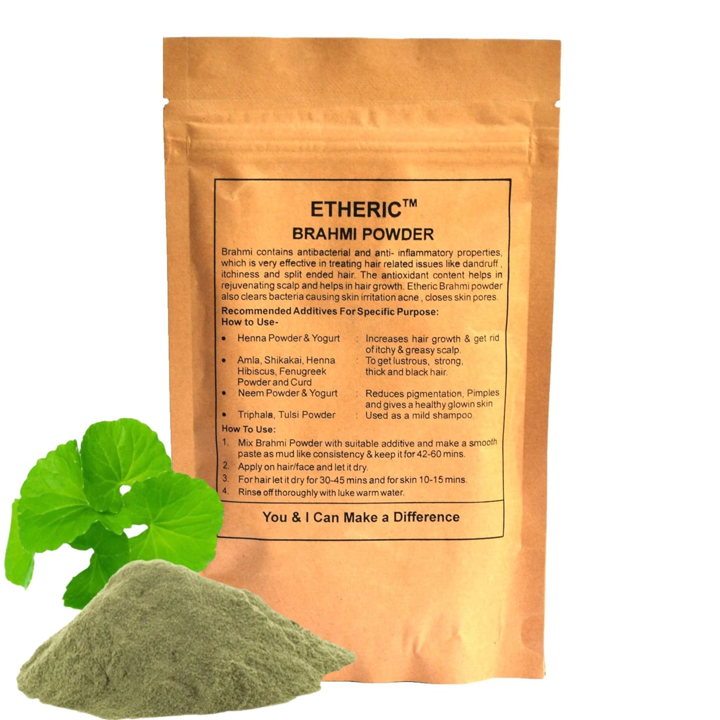 Etheric Brahmi Powder – Herbal Scalp & Hair Care Treatment