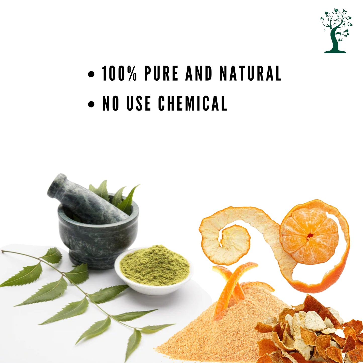 Etheric Neem Powder & Orange Peel Powder Combo – Herbal Face Pack for Clear & Glowing Skin (100g x 2)
