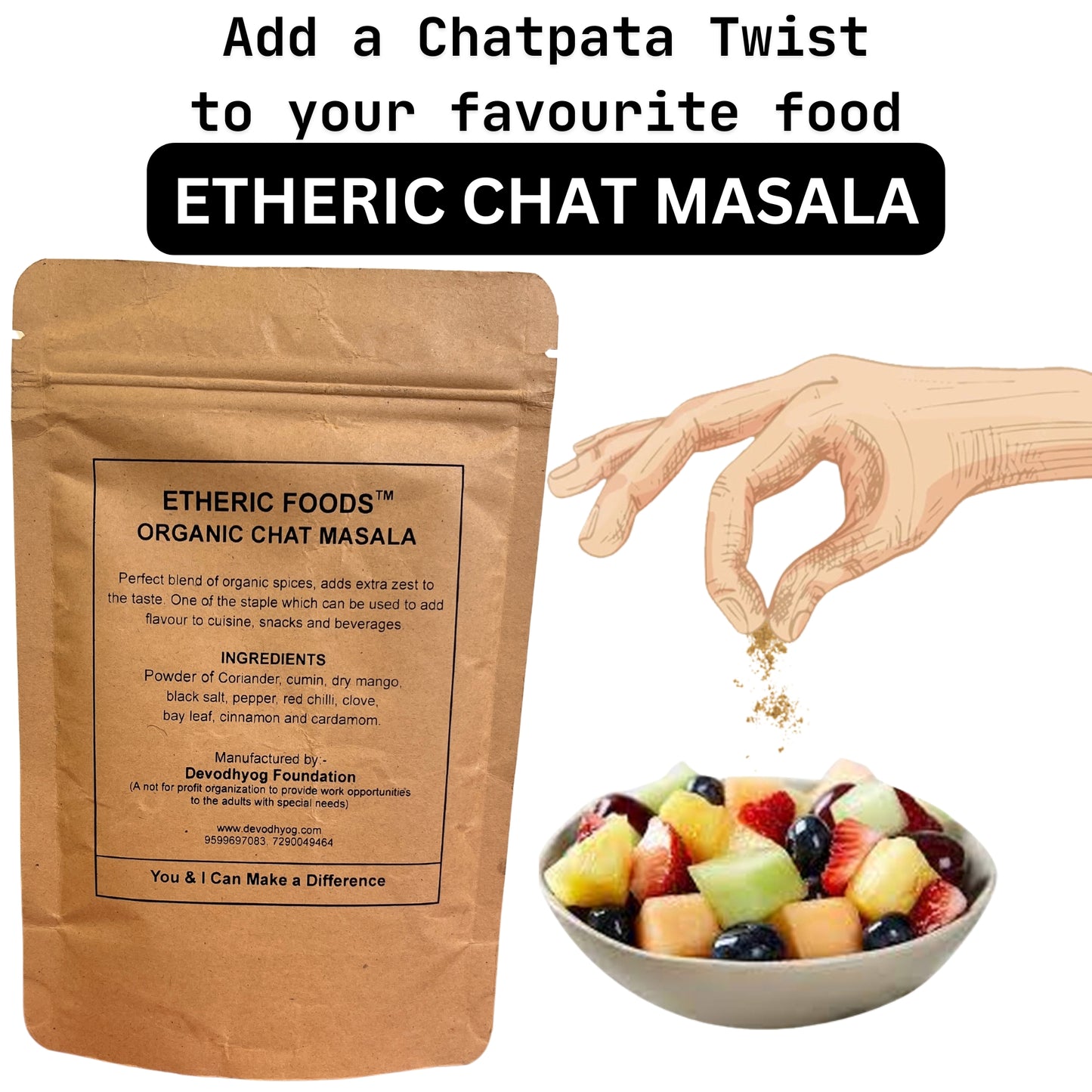 Etheric Foods Chaat Masala – Organic Indian Tangy Spice Blend