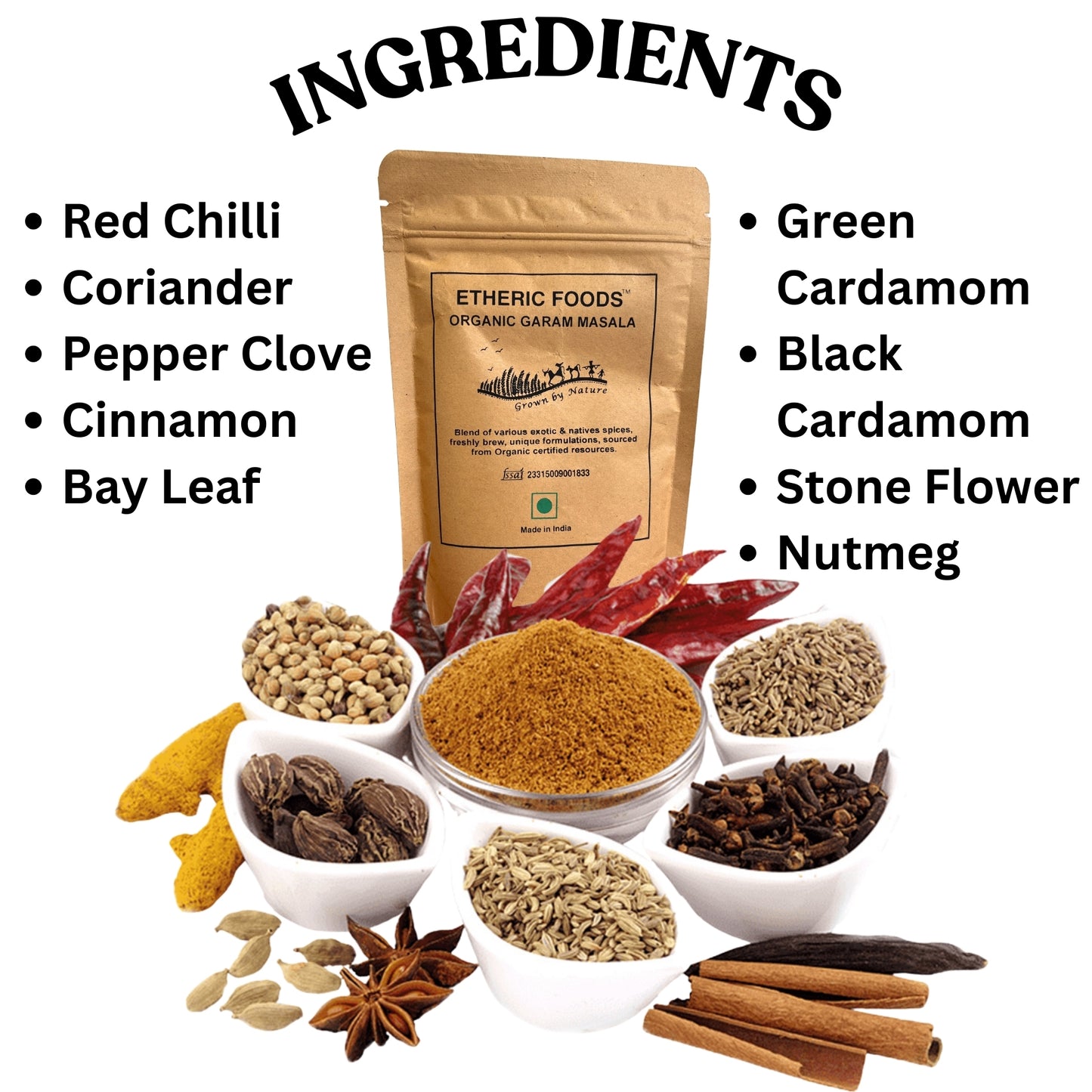 Etheric Foods Organic  Garam Masala – Freshly Ground Authentic Indian Spice Blend