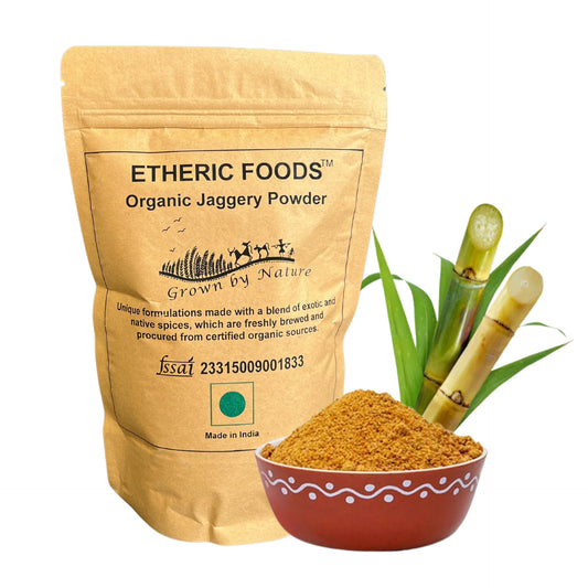 Etheric Foods Organic Jaggery Powder - 500g, Pure & Natural, No Chemical Additives, Rich in Vitamins & Minerals, A Healthy Sugar Substitute