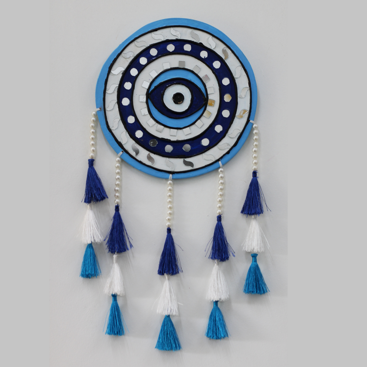 Etheric Art's Evil Eye Decorative Wall Plate for Protection and Positivity, Made using Lippon art techniques (Free Shipping)