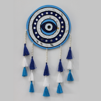 Etheric Art's Evil Eye Decorative Wall Plate for Protection and Positivity, Made using Lippon art techniques (Free Shipping)