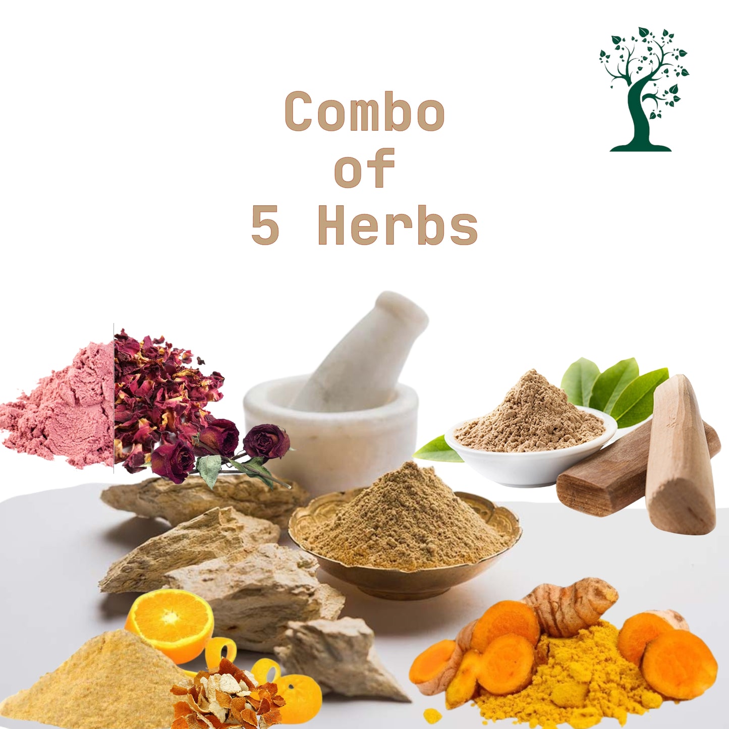Etheric DIY Face Pack Combo – Sandal, Rose, Orange Peel & Kasturi Turmeric Mask Kit