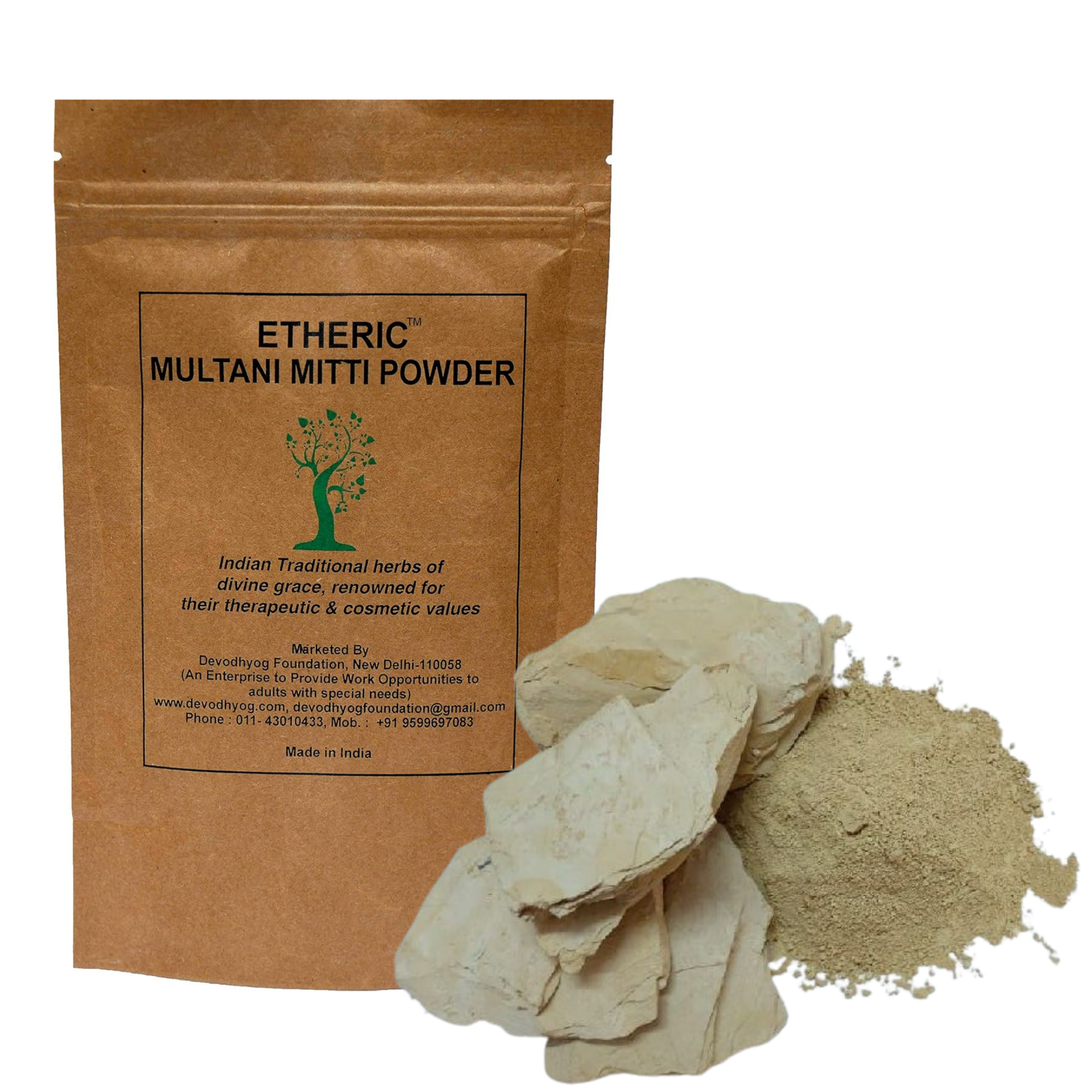 Etheric Multani Mitti Powder for skin lightening & remove acne (150 gm)