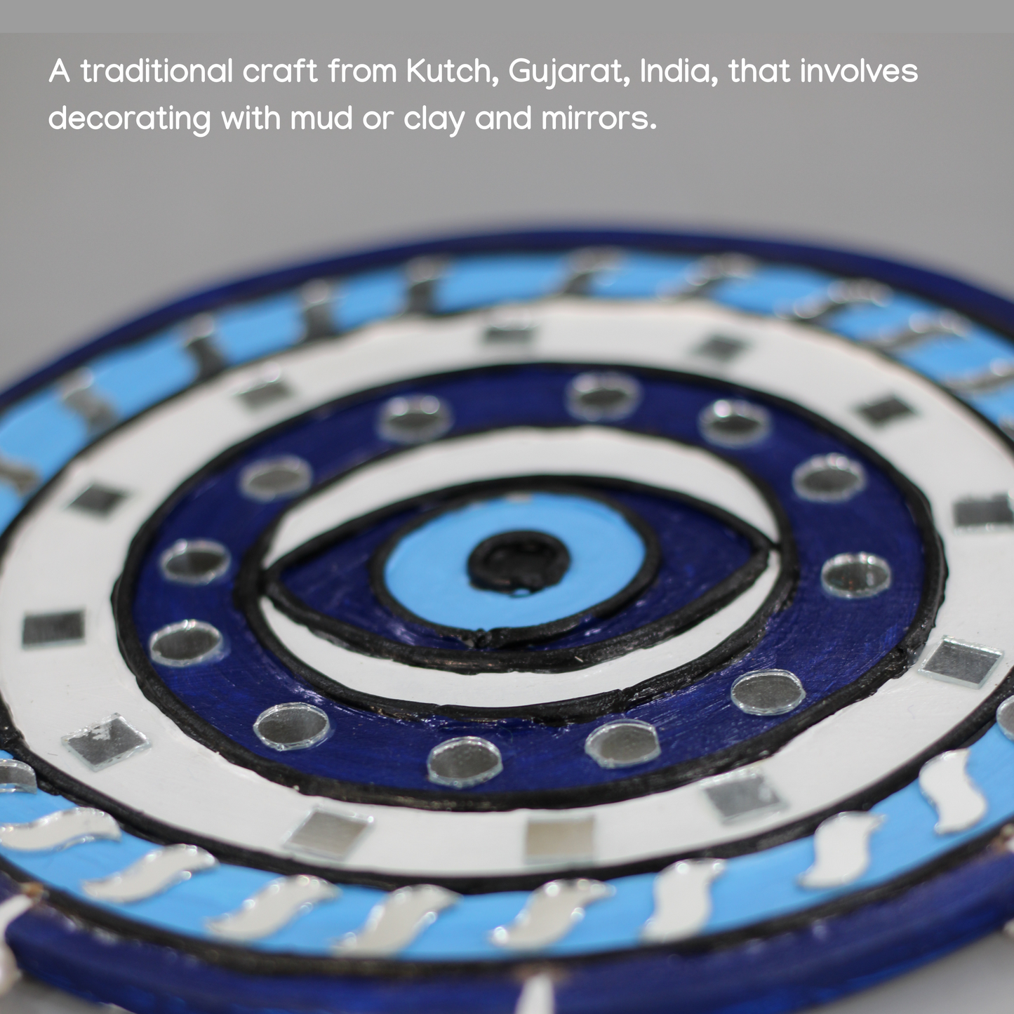 Etheric Art's Evil Eye Decorative Wall Plate for Protection and Positivity, Made using Lippon art techniques (Free Shipping)