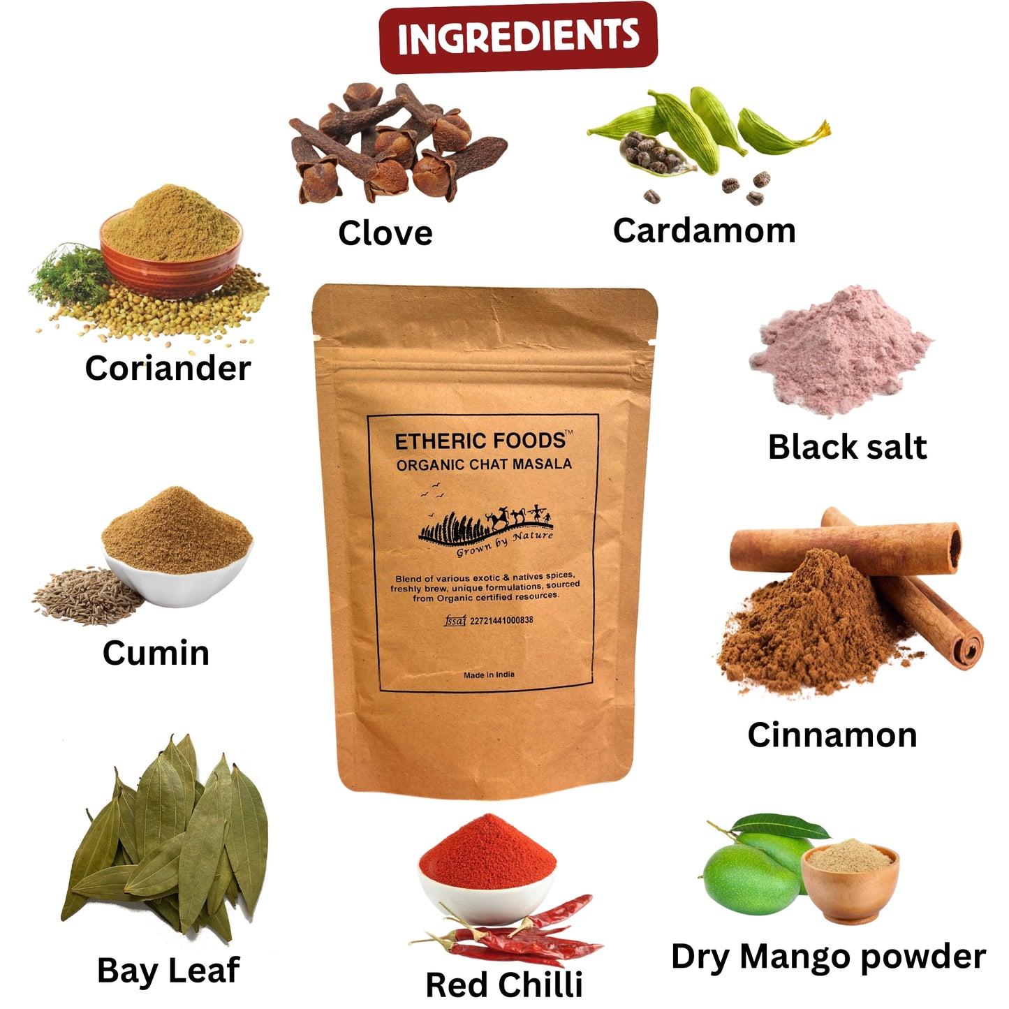 Etheric Foods Chaat Masala – Organic Indian Tangy Spice Blend