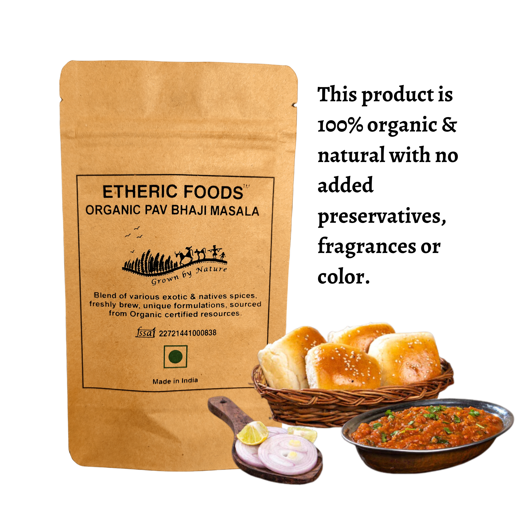 Etheric Paav Bhaji Masala 100% Pure & Organic