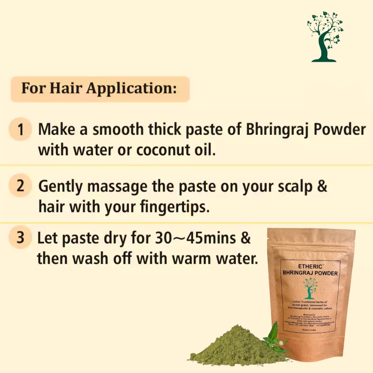 Etheric Bhringraj Powder for Hair Growth & Treatment (150 Grams)