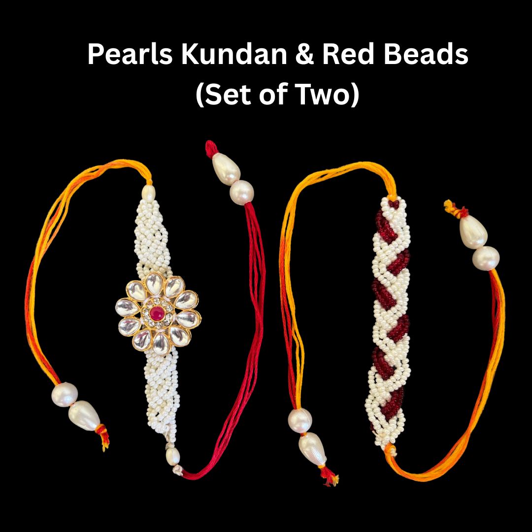 Etheric Kundan, Meena, Pearl, Crystal, Gemstone Handmade Design Rakhi (Option To Ship Directly)