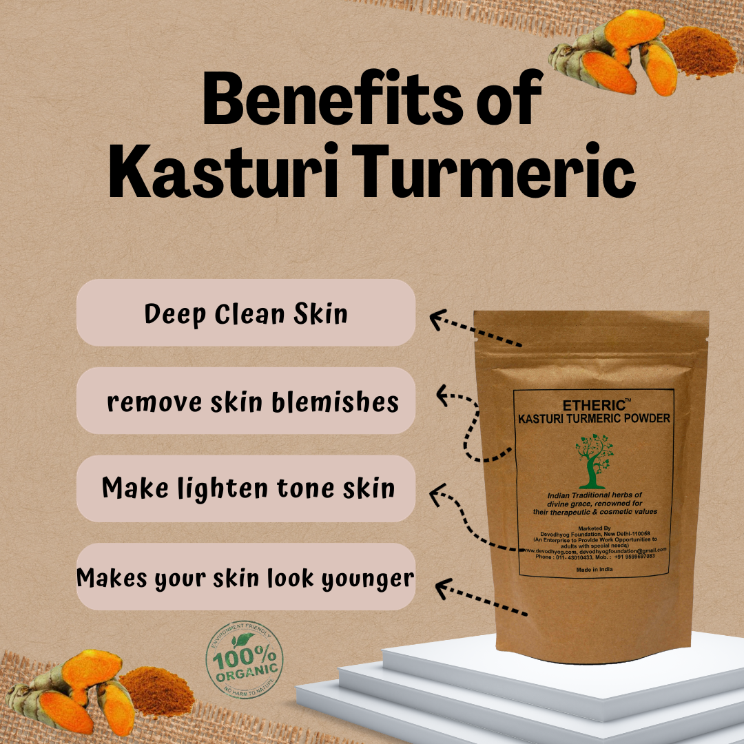 Etheric Kasturi Turmeric Powder – Natural Skin Brightening & Acne Care Treatment