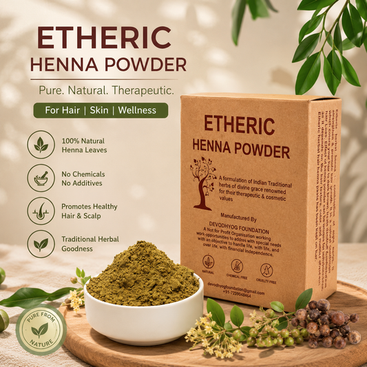 Etheric Organic Herbal Henna Powder – Natural Hair Color & Conditioning Treatment