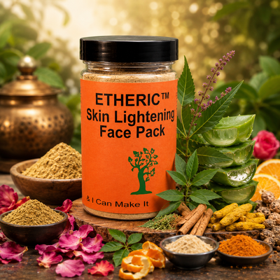 ETHERIC Ayurvedic Skin Brightening Face Pack – For De-Tan, Dark Spots & Radiant Glow