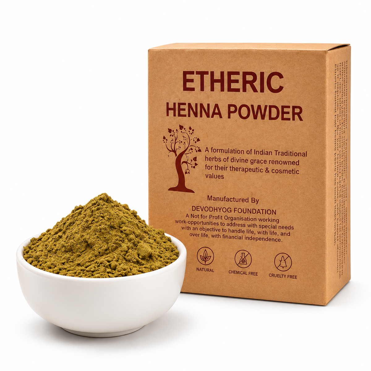 ETHERIC Organic Herbal Henna Powder – 8-Herb Ayurvedic Hair Color & Deep Conditioner