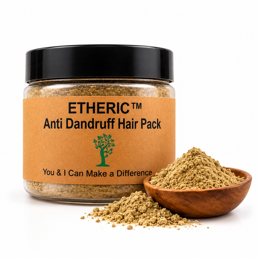 ETHERIC Anti-Dandruff Herbal Hair Pack Powder – Hair Fall Control & Scalp Care