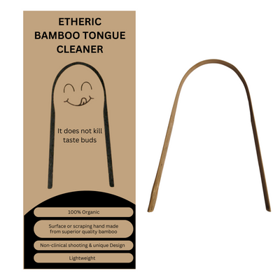 Etheric Pure natural  Bamboo Wooden Biodegradable Tongue Cleaner for all age groups (Pack of 02)