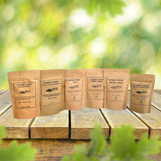Etheric Organic Spice Platter – Premium Indian Spice Gift Combo (Pack of 7)