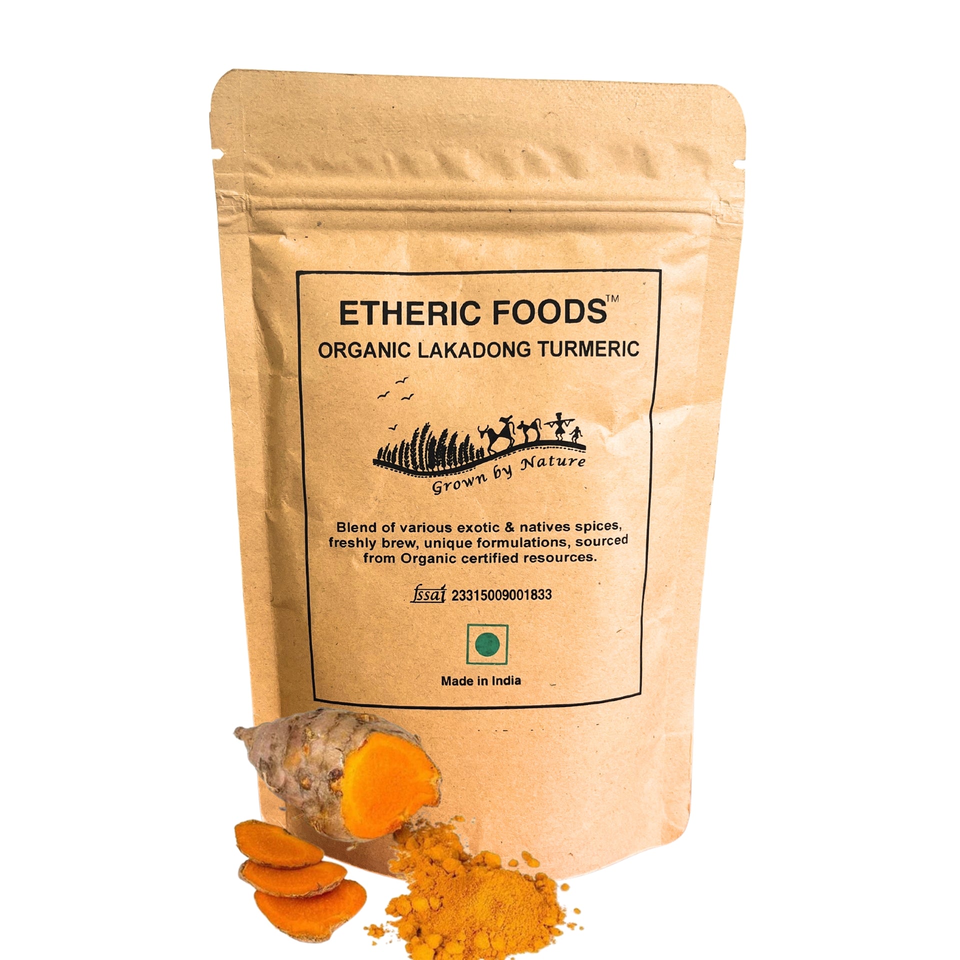 Etheric Foods Organic Lakadong Turmeric Powder (High Curcumin 9-12% II Meghalaya Turmeric II Turmeric For Medicine) (150 gm)