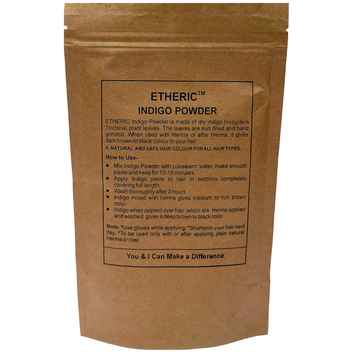 Etheric Natural Indigo Hair Color – Ammonia & PPD Free Herbal Black Hair Dye
