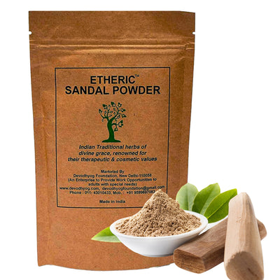 ETHERIC 100% Pure Sandalwood (Chandan) Powder – Natural Skin Brightening & Cooling Face Pack (100g)